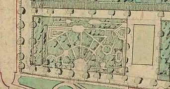 Plan du labyrinthe du château de Saint-Cloud, vers 1700.