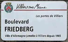 Plaque du boulevard de Friedberg.