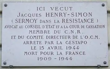 Plaque au no 21.