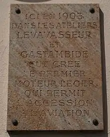 Plaque commémorative