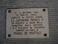 Plaque commémorative de la visite papale