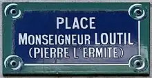 Plaque de la place.