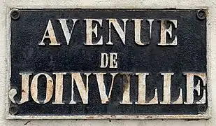 Plaque de la rue.