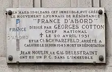 plaque commémorative