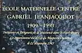 Plaque à la maternelle Gabriel-Jeanjacquot.