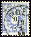 10 kr oblitéré en 1888 à Pola Pula (Croatie)