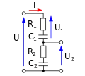 Pont diviseur de tension résistif capacitif