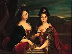 Deux des filles de Louis de Lorraine, la future Princesse de Monaco et Mademoiselle d'Armagnac par Nicolas Fouché