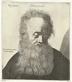 Portrait de Diogène ou buste de Philosophe, estampe à l'eau-forte, Rijksmuseum, Inv. RP-P-1909-1143