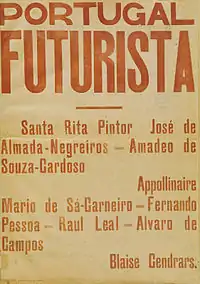 Couverture.Revue Portugal Futurista, 1917.