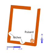 Plan en couleurs des murs d'un édifice.