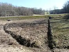 Le Pré Pinson à sec en amont de la RD 939 (mars 2012).