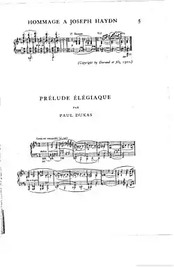 page de la partition