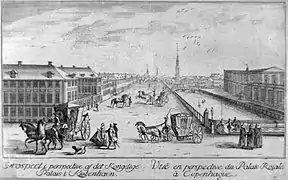 Le palais du Prince en 1745, par Barthélemy de La Rocque