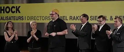 Daniel Rakete Siegel et le jury : Danielle Thiéry, Philippe Frizon, Christophe Baroche, Pascal Carreau, Christel Sire-Coupet pour le prix Police.