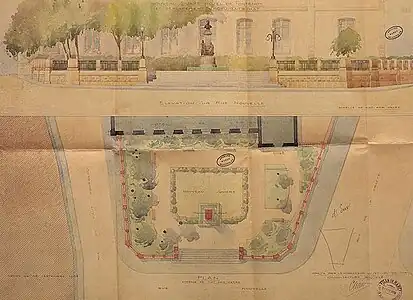 Projet du square en 1934