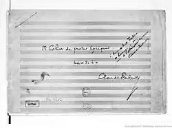 page de titre du manuscrit autographe