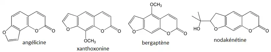 Quelques furocoumarines.