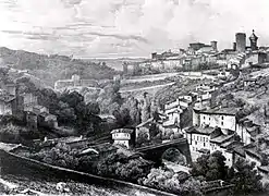 Le quartier de la Paillette, faisant référence à l'activité papetière importante dans la zone, représenté en 1830.