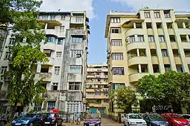 Les immeubles Queen's Court et Green Fields, Churchgate