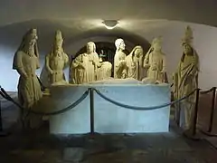 La "mise au tombeau" du XVIe siècle de l'Abbaye Sainte-Croix de Quimperlé.