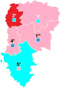 Nuance politique des candidats arrivés en tête dans chaque circonscription au 1er tour dans l'Aisne avec celle des candidats se maintenant au second tour.