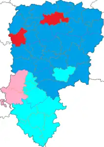 Nuance politique des candidats arrivés en tête dans chaque canton au 1er tour dans le département de l'Aisne.