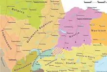 Provinces romaines des Alpes vers 150 ap. J.-C.