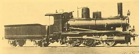 Locomotive 3631 de la  Rete Adriatica. Ces locomotives seront ensuite renumérotées sous la désignation Gruppo 215 par les FS.