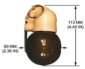 Grenade russe à coque lisse.