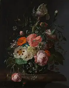 Nature morte avec des fleurs sur une table en marbre, 1716Rijksmuseum