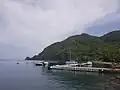 Rachette Point et petit embarcadère, vus de Soufriere.