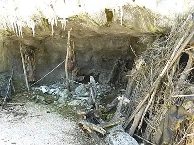 Reconstitution de l'abri sous rocheau Paléosite voisin