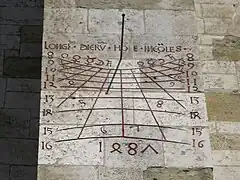 Cadran méridional à heures inégales de Ratisbonne (1487).