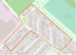 Contour Cité-jardin de la Charonnière ou Saint-Léonard sous OSM