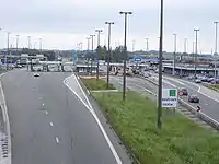 L'autoroute au niveau du poste-frontière de Rekkem.