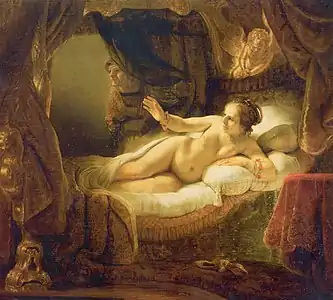Rembrandt, Danaé (1636),Saint-Petersbourg, musée de l'Ermitage.