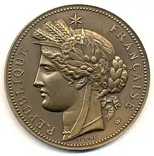 République française (1845), médaille en bronze, 50 mm, avers.