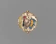 Broche réversible, c. 1869, émail et or, MET.
