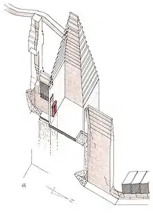 Voûtes en encorbellement de la pyramide rhomboïdale