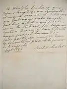 Lettre autographe 1900.