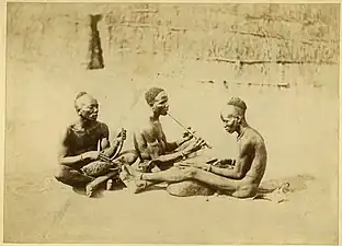 Musiciens Acholi, 1877-1880.