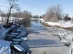 Rivière Champlain, du pont sur le Chemin du Roy (route 138[1]), Champlain, 08:35 29 mars 2023