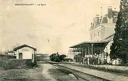 Carte postale de la gare de Rochechouart vers 1910.
