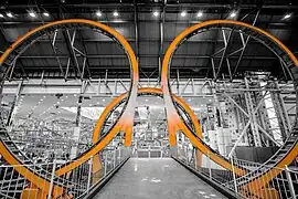 Vue des trois loopings verticaux.