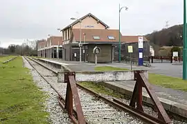 Le butoir marquant la fin de section exploitée.