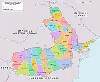 Les județe de la Principauté de Roumanie entre 1856 et 1878.