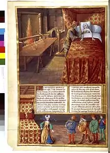 365-f27v.- Viol et suicide de Lucrèce.