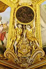 Romulus et Remus allaités par la louve, médaillon et bas-relief en stuc, Paris, palais du Louvre, grand cabinet de la reine.