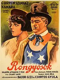 Rongyosok de Béla Gaál. Avec Gyula Csortos. Affiche de György Nemes.